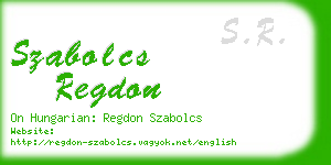 szabolcs regdon business card